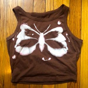 a butterfly print crop top /tank
